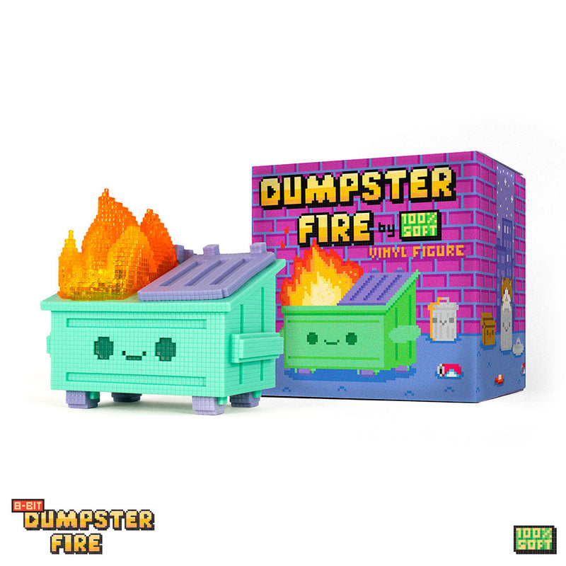8-Bit Dumpster Fire Vinyl Figure Vinyl Art Toy 100soft