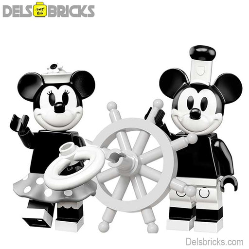 Mickey & Minnie Mouse Disney Minifigures set of 2 (Black & White) Minifigures DelsBricks Minifigures