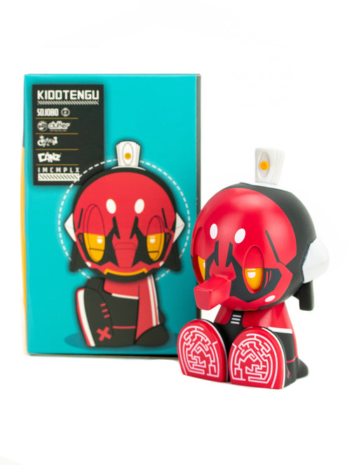 Kidd Tengu Red 5oz Canbot by Bryan Lie AKA IMCMPLX Vinyl Art Toy Clutter
